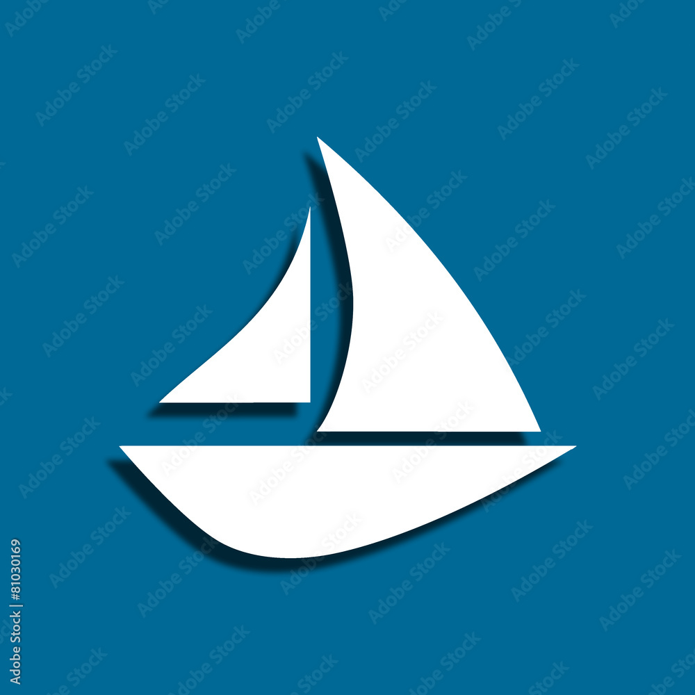 Sailboat on blue background