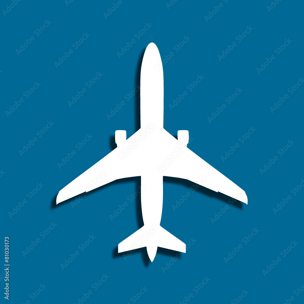 Airplane on blue background Airplane on blue background