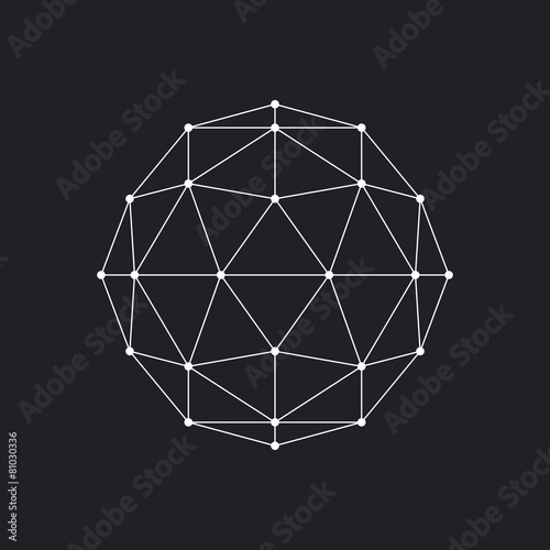 Geometrical sphere, line design, vector