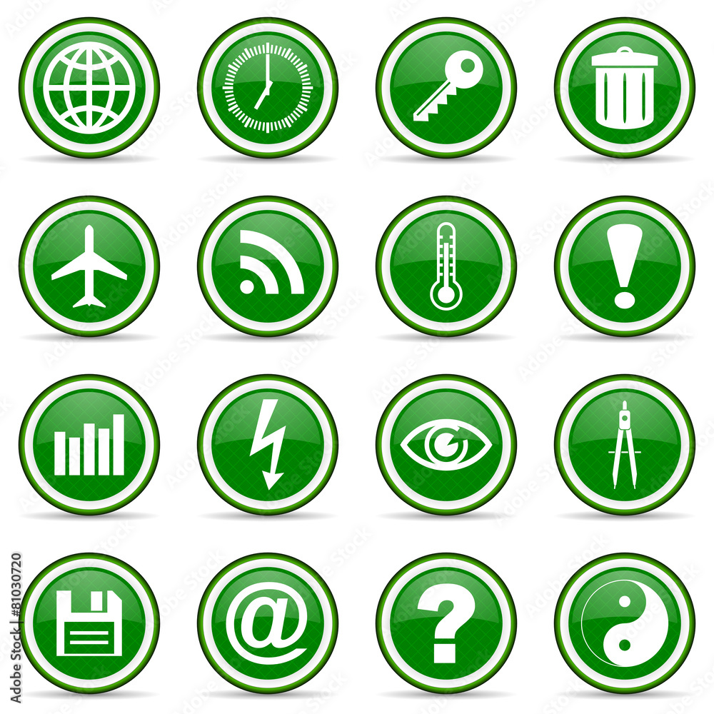 green glossy icon set green glossy icon set