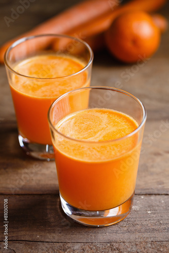 Fresh carrot and orange juice