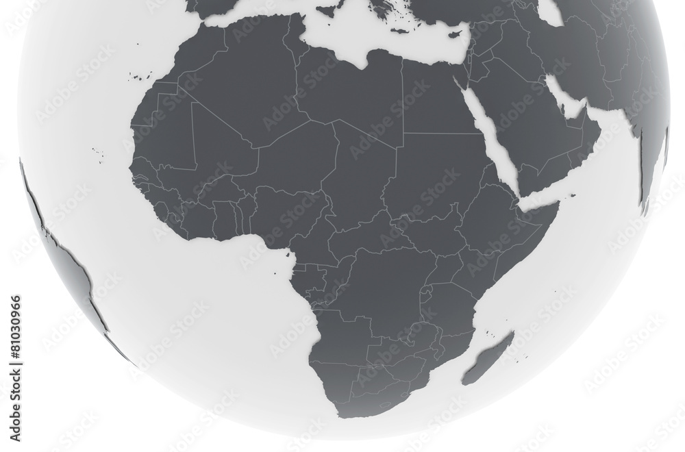 Fototapeta premium Erde Afrika Länder - dunkelgrau hellgrau