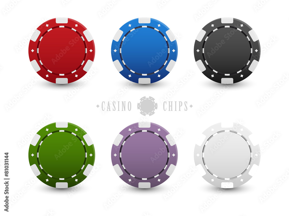 Naklejka premium Set of casino chips