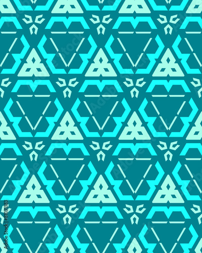 blue green cyan color abstract geometric seamless pattern.