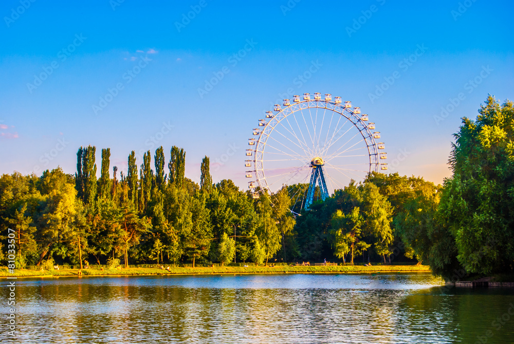 Landscape with ferris wheel Landscape with ferris wheel