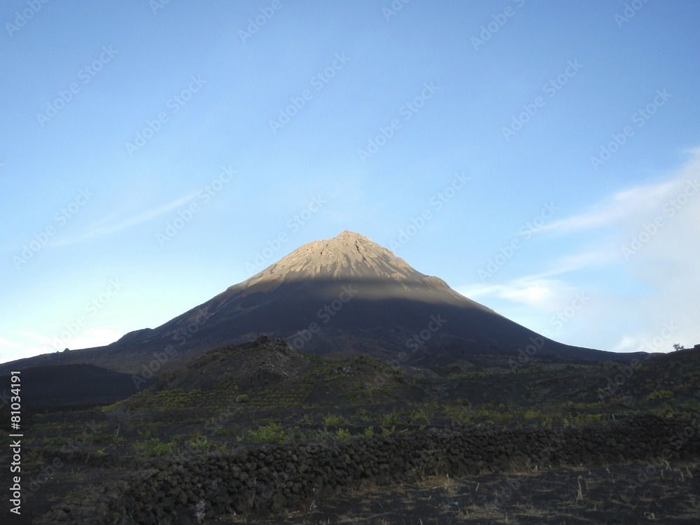 Volcano cone at dawn