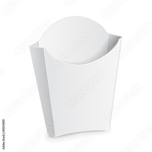 Mock Up French Fries White Paper Box