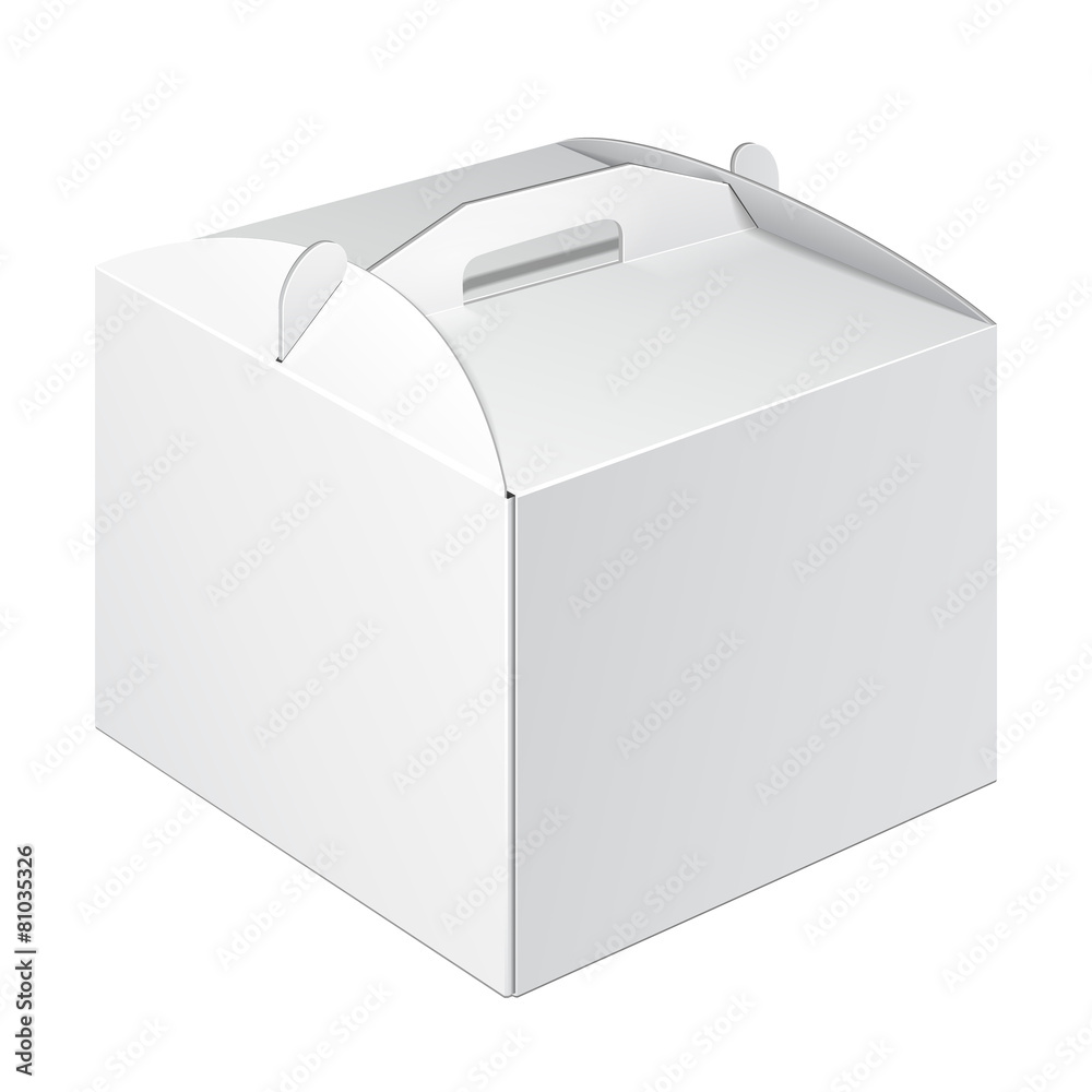 White Square Cardboard Cake Carry Box White Square Cardboard Cake Carry Box