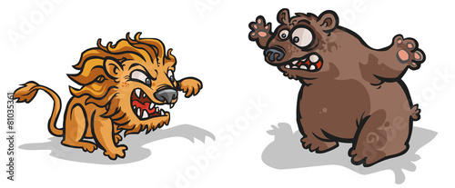 Lion and Bear cartoon characters.