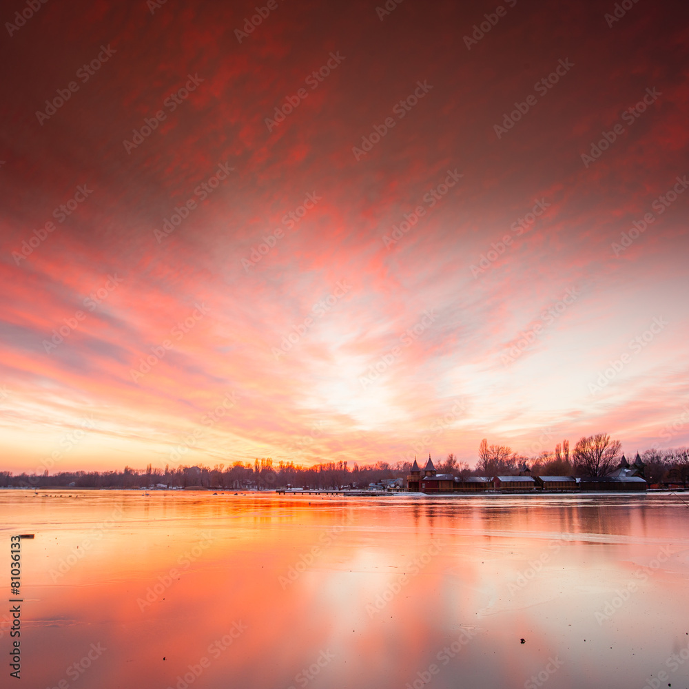 Sunset in Keszthely Bay