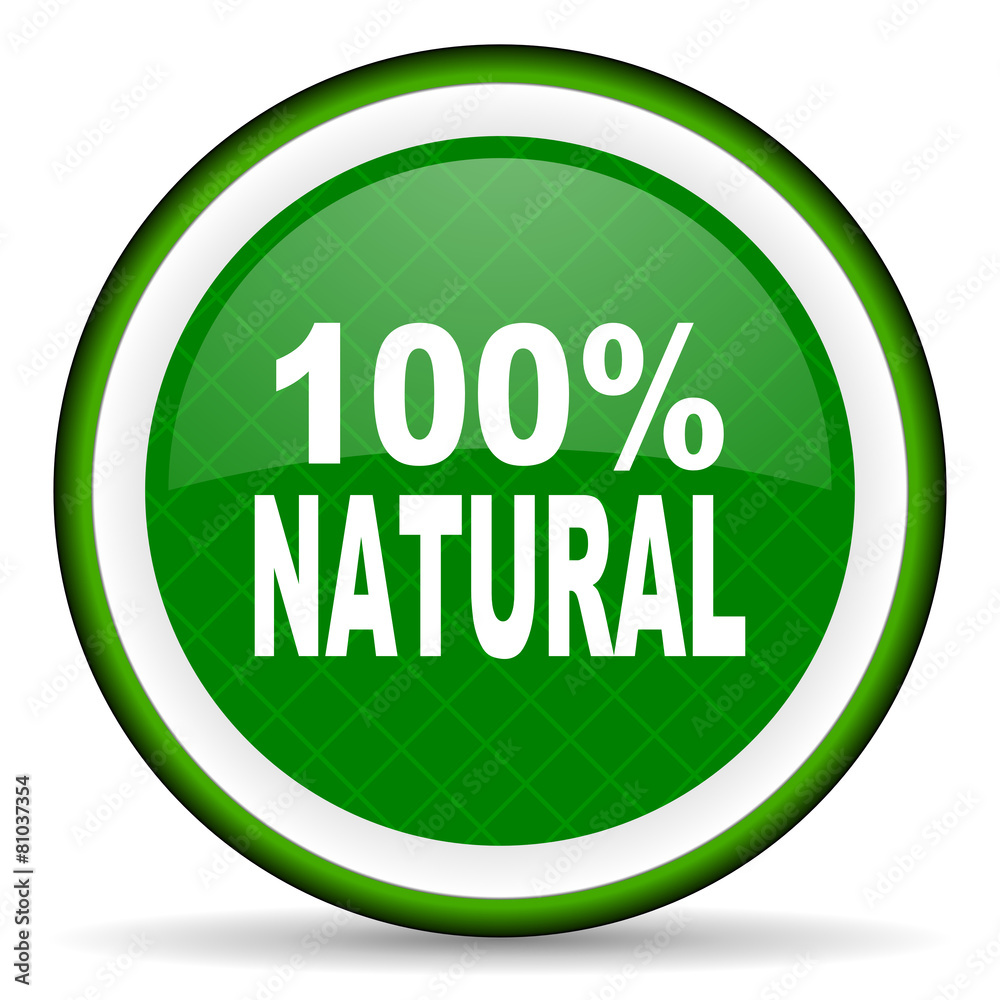 natural green icon 100 percent natural sign natural green icon 100 percent natural sign