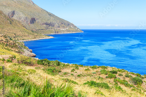 View of a typical coastline of Sicily, Italy