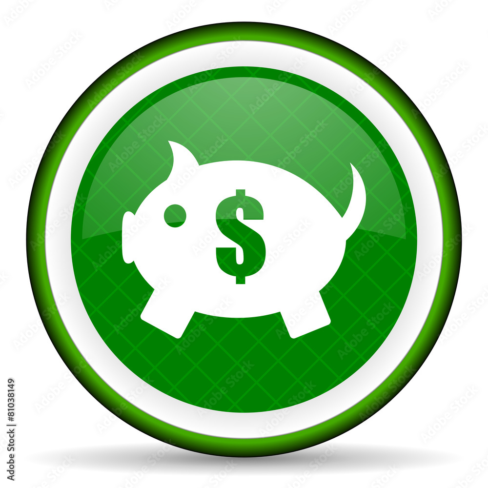 piggy bank green icon piggy bank green icon