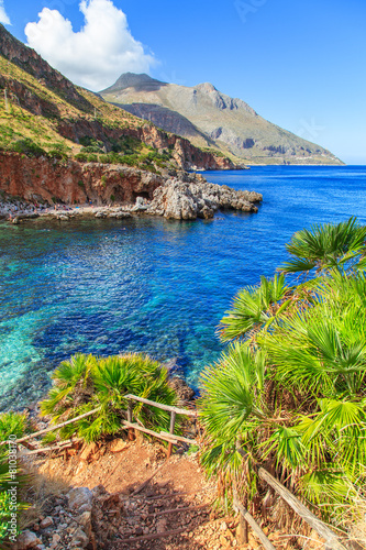 View of a typical coastline of Sicily, Italy