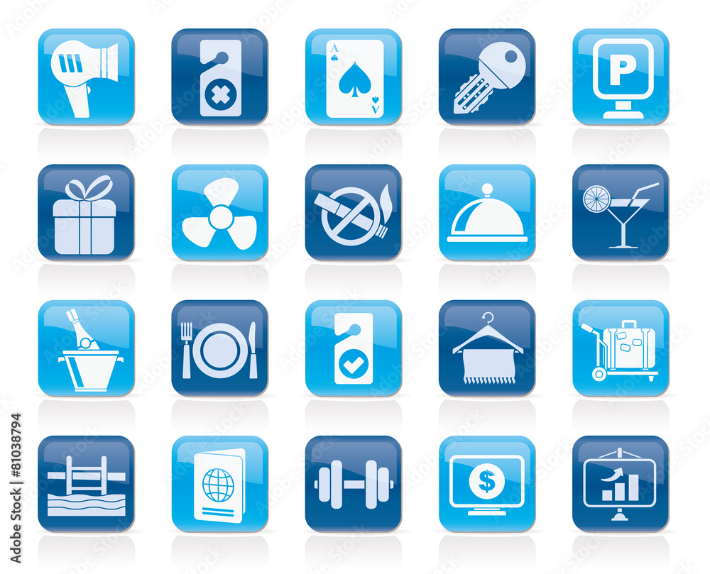 Hotel and motel services icons 2- vector icon set Hotel and motel services icons 2- vector icon set