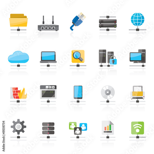 Computer Network and internet icons - vector icon set