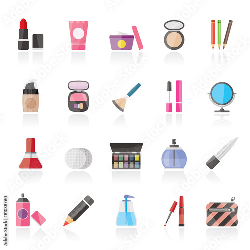 Make-up and cosmetics icons  - vector icon set