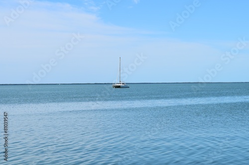 Anchored Catamaran in Caribbean