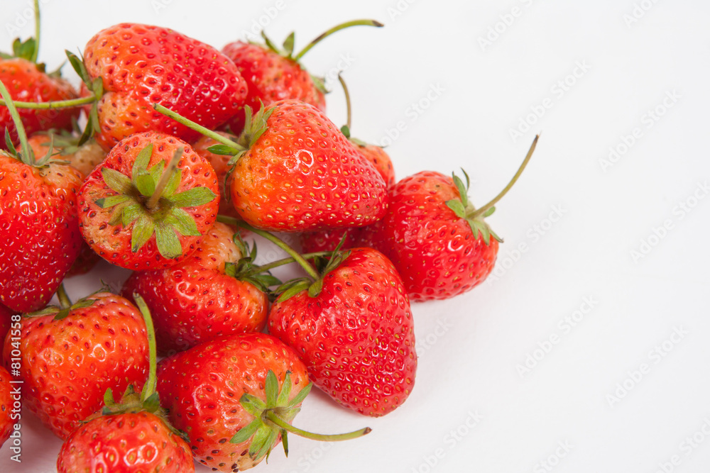 strawberry on white paper background