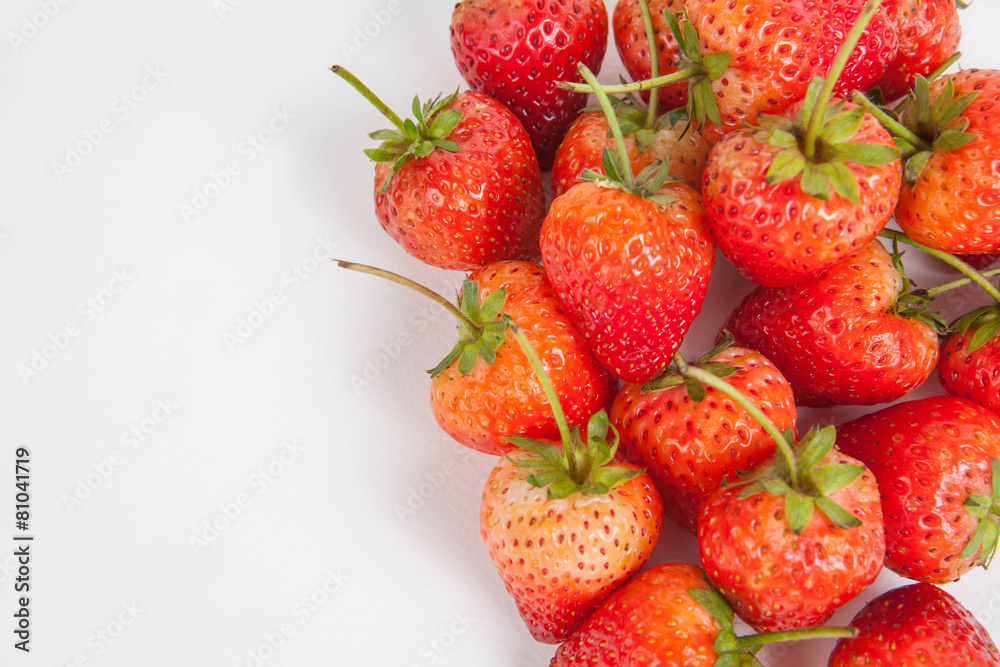 strawberry on white paper background strawberry on white paper background