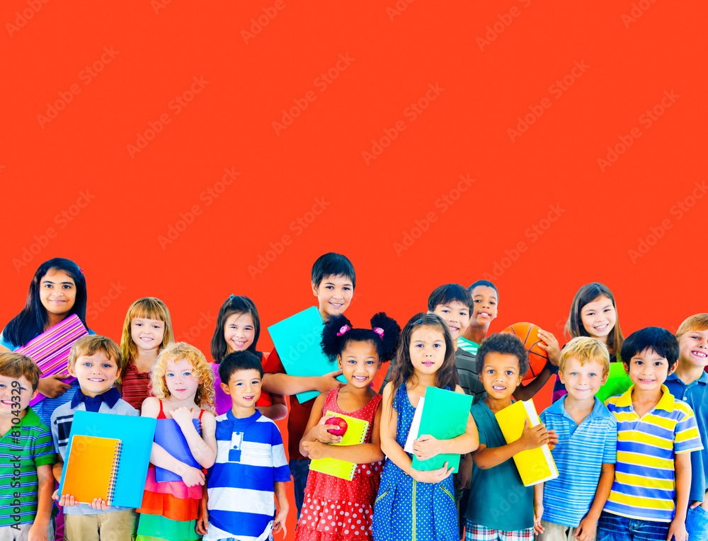 Children Cheerful Studying Education Knowledge Concept