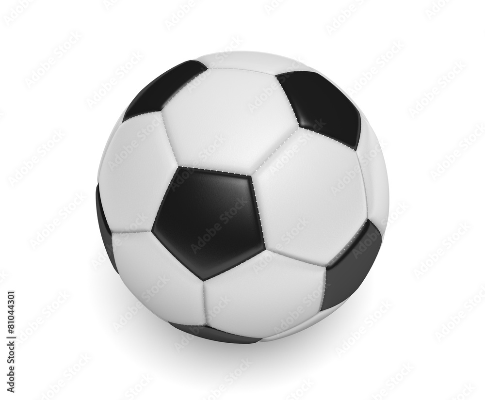 Soccer ball, or football, with standard black and white colors Soccer ball, or football, with standard black and white colors