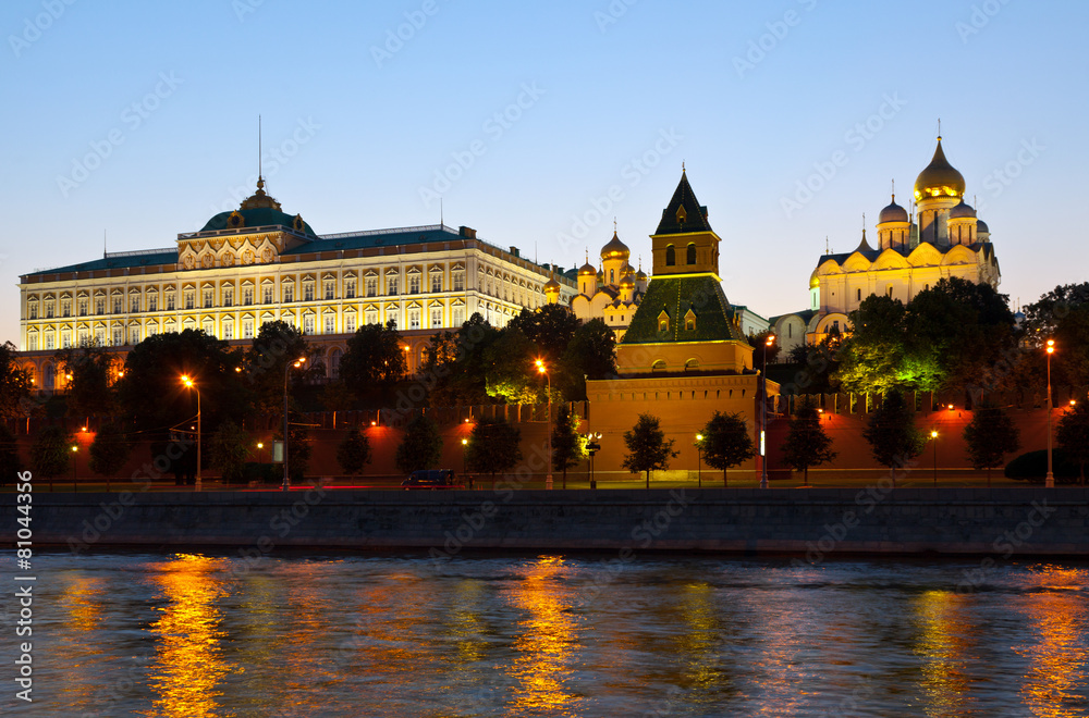  Moscow Kremlin  in sunset. Russia