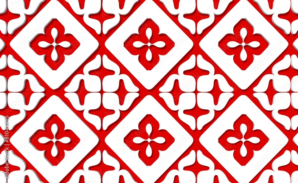 Obraz premium white pattern on red backdrop