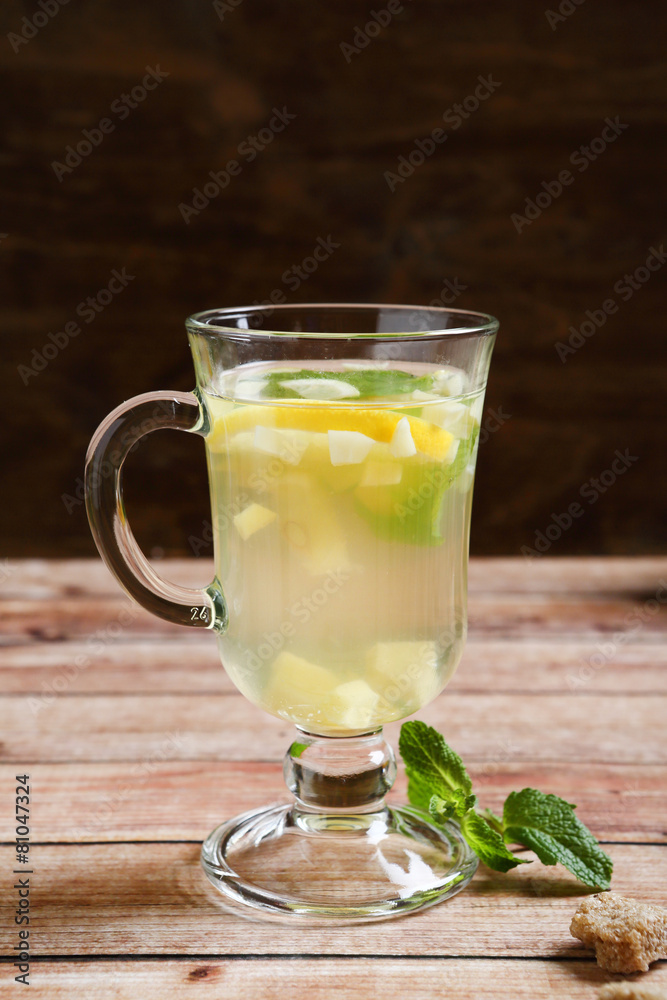 Tea made from ginger honey and mint Tea made from ginger honey and mint