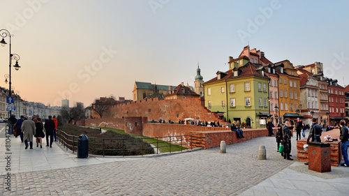 The old town at sunset. Warsaw