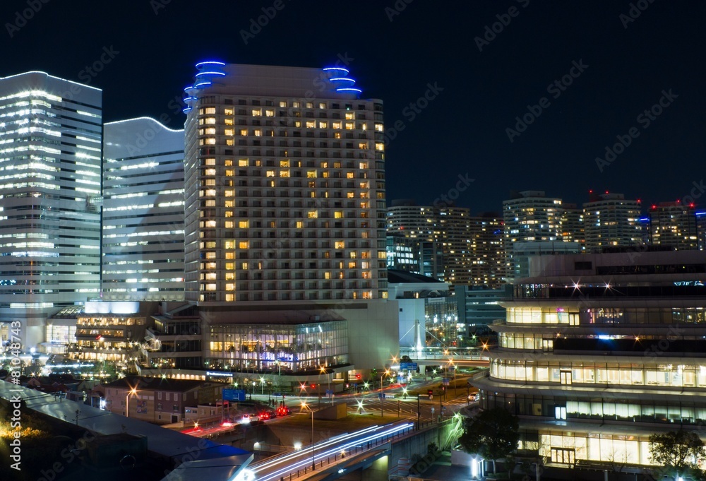 Fototapeta premium night scene of the Yokohama area in Japan