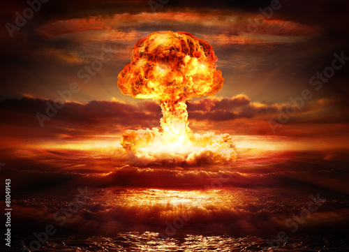 Canvas Print explosion nuclear bomb in ocean