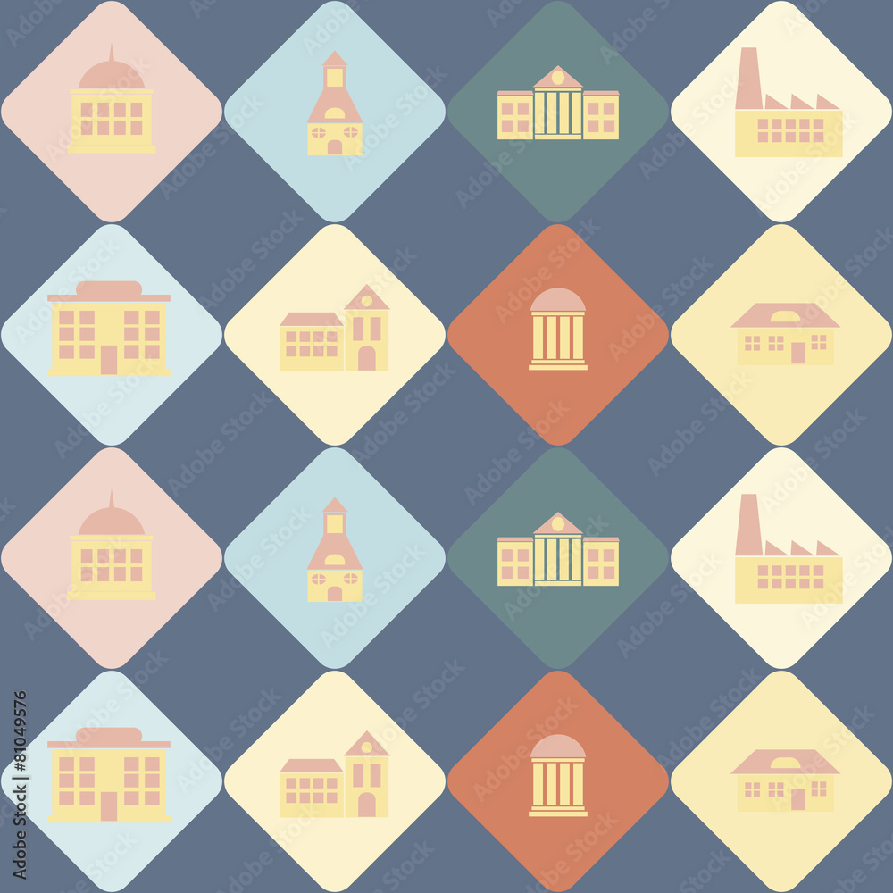 seamless background with various city buildings seamless background with various city buildings
