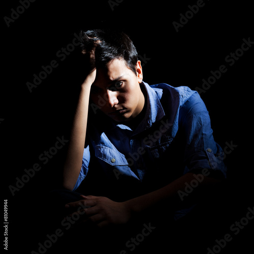 Portrait of a depressed man photo