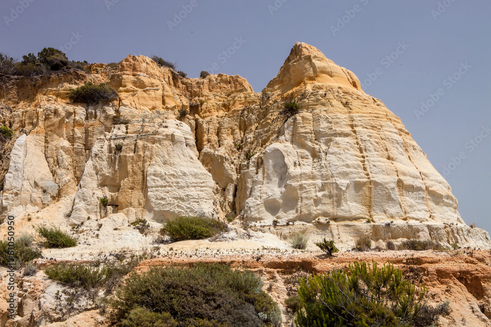 weathered limestone rocks on the southwest coast of Spain