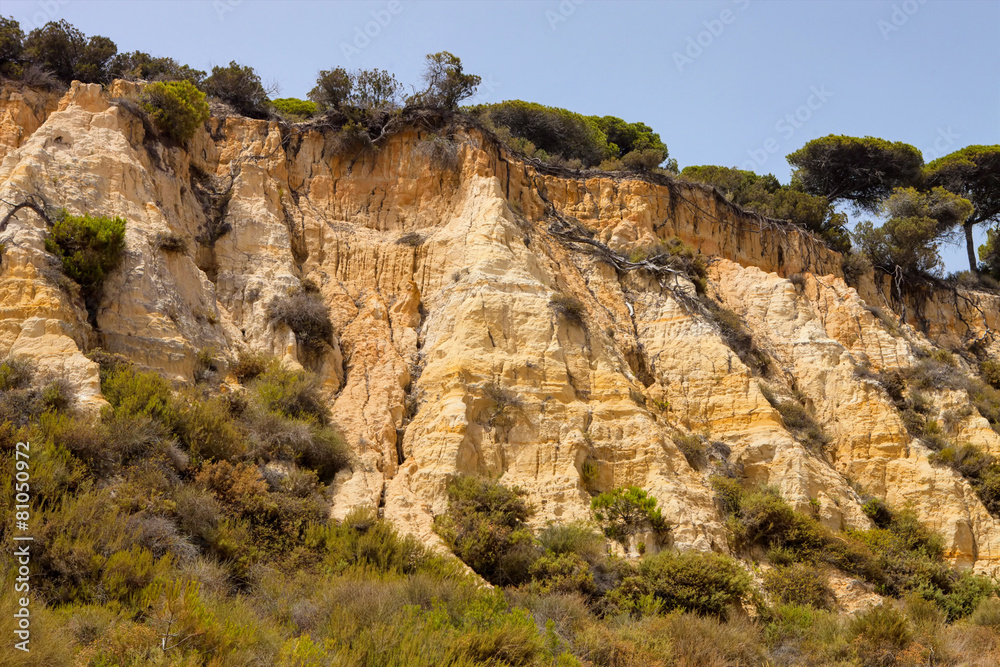 nice weathered limestone rocks on the southwest coast of Spain