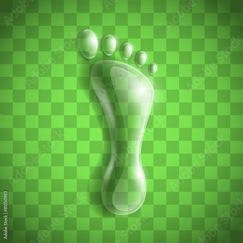 Footprint as a transparent drop.
