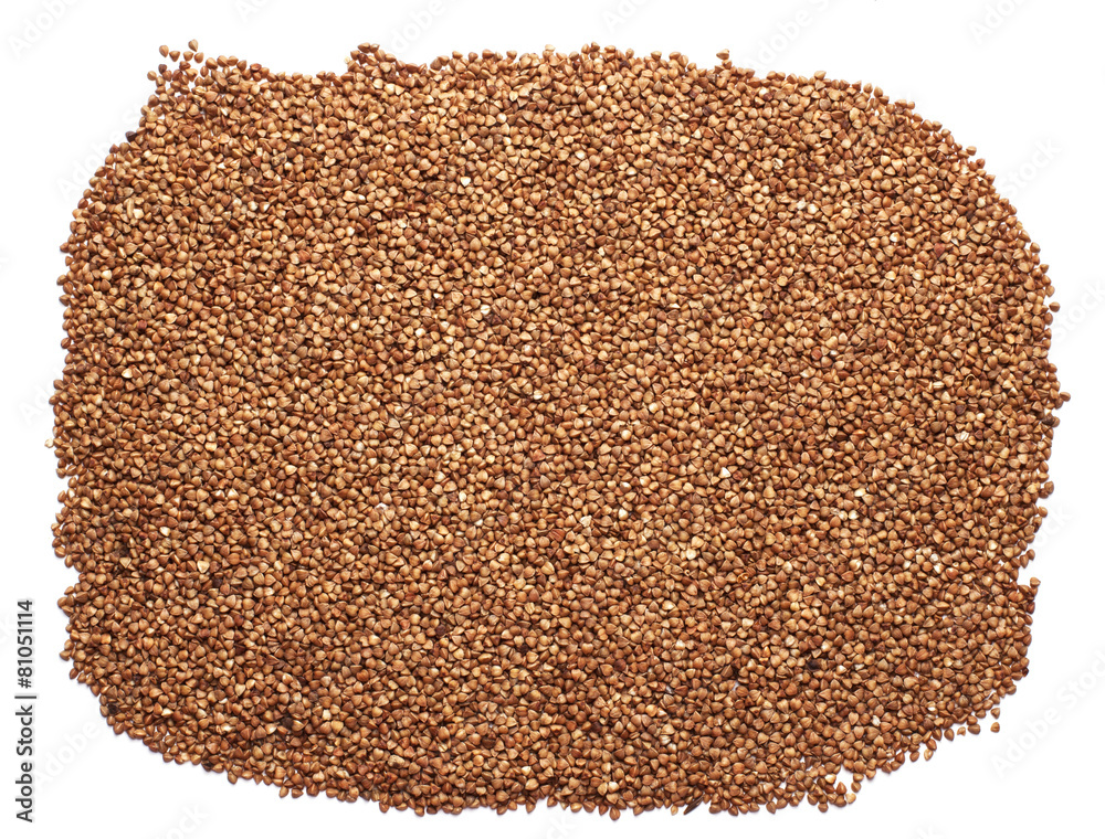 Buckwheat heap isolated on white - Stock Image Buckwheat heap isolated on white - Stock Image