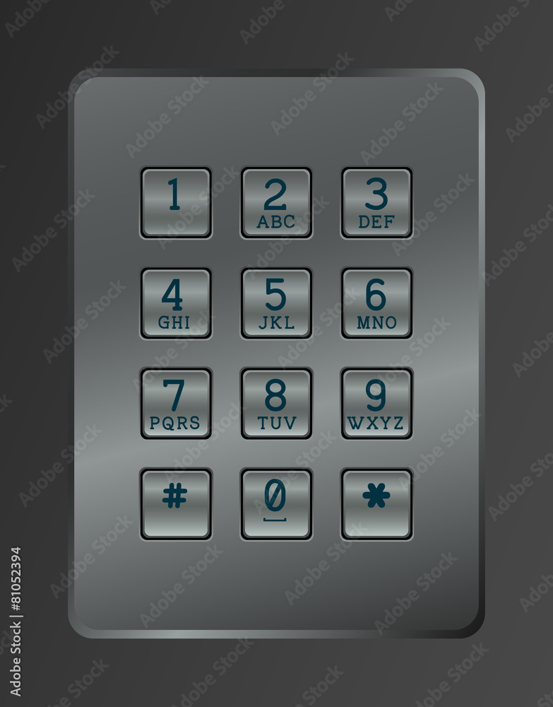 Digital dial of security lock. Digital dial of security lock.