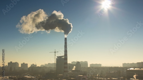 Wallpaper Mural The foggy industrial landscape. Real time capture Torontodigital.ca