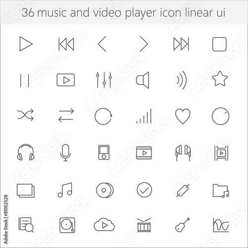 Music and video player icon linear ui