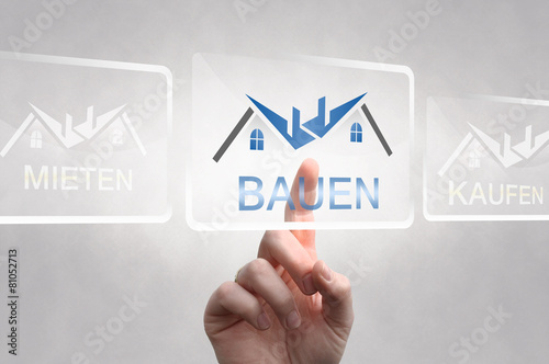 Haus Bauen, symbol, touch screen