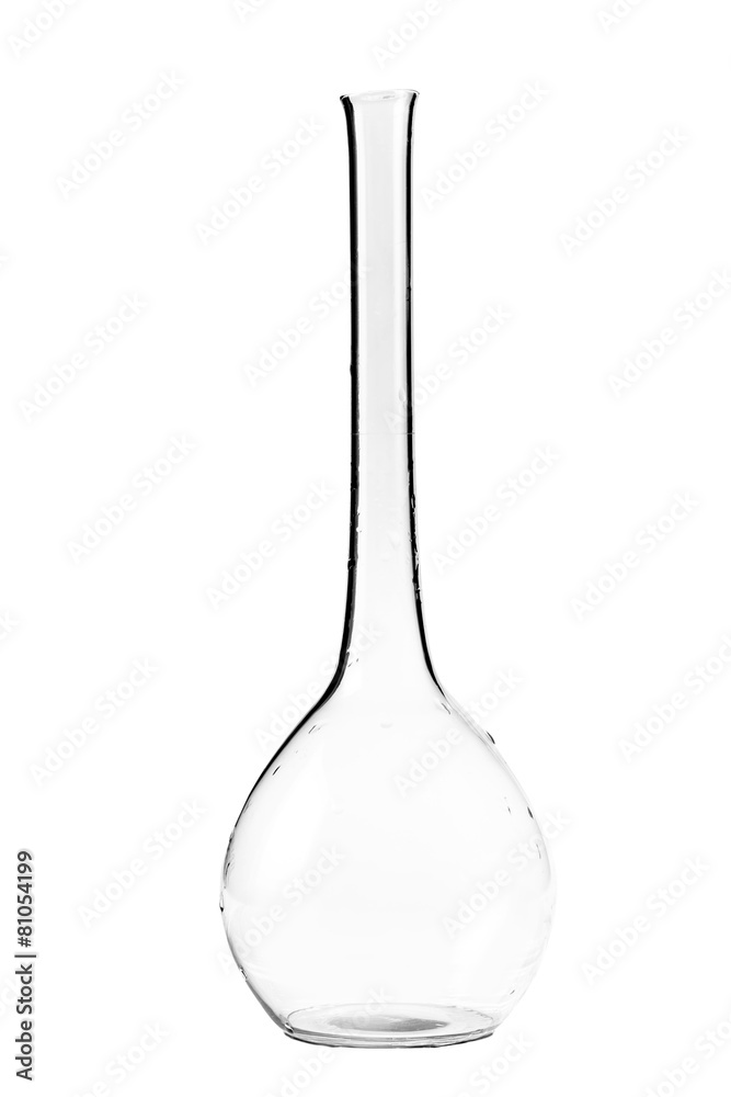 glass flask closeup isolated glass flask closeup isolated