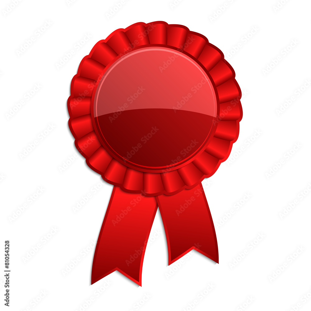 red blank award rosette with ribbon red blank award rosette with ribbon