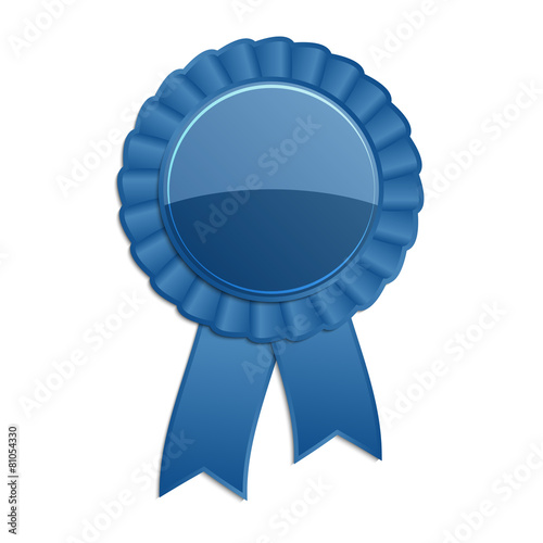 blue blank award rosette with ribbon