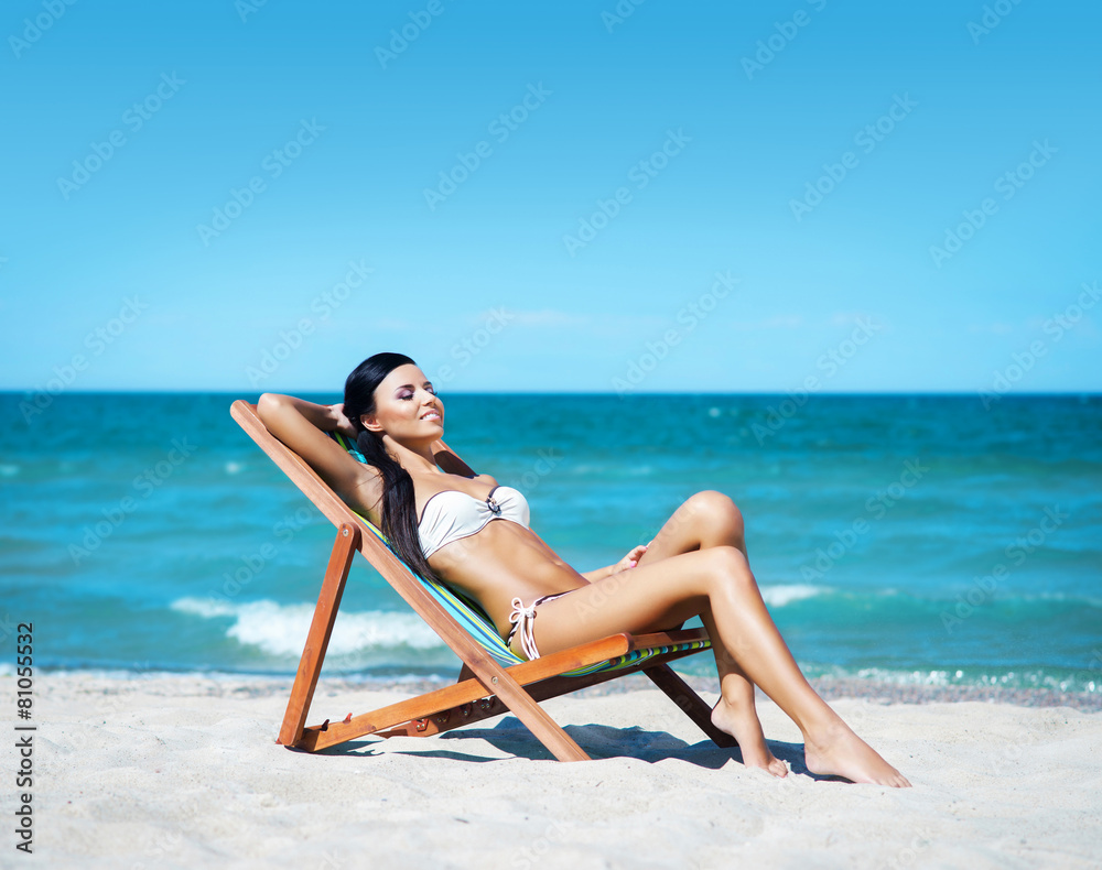 Young, beautiful, slim and sexy woman on the beach Young, beautiful, slim and sexy woman on the beach
