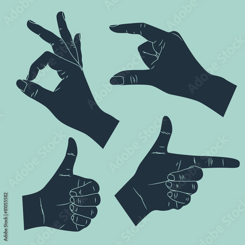 human hand with various gestures