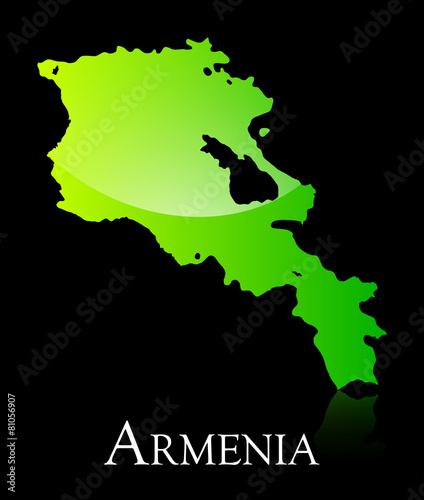 Armenia green shiny map #81056907