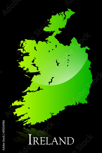Ireland green shiny map #81056986