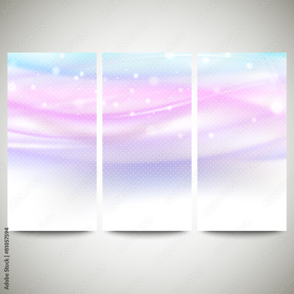 Fototapeta premium Abstract blue banners set, wave vector design